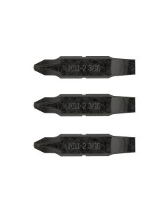 #1-#2 PHILLIPS & 3/16" FLAT SCREWDRIVER BITS